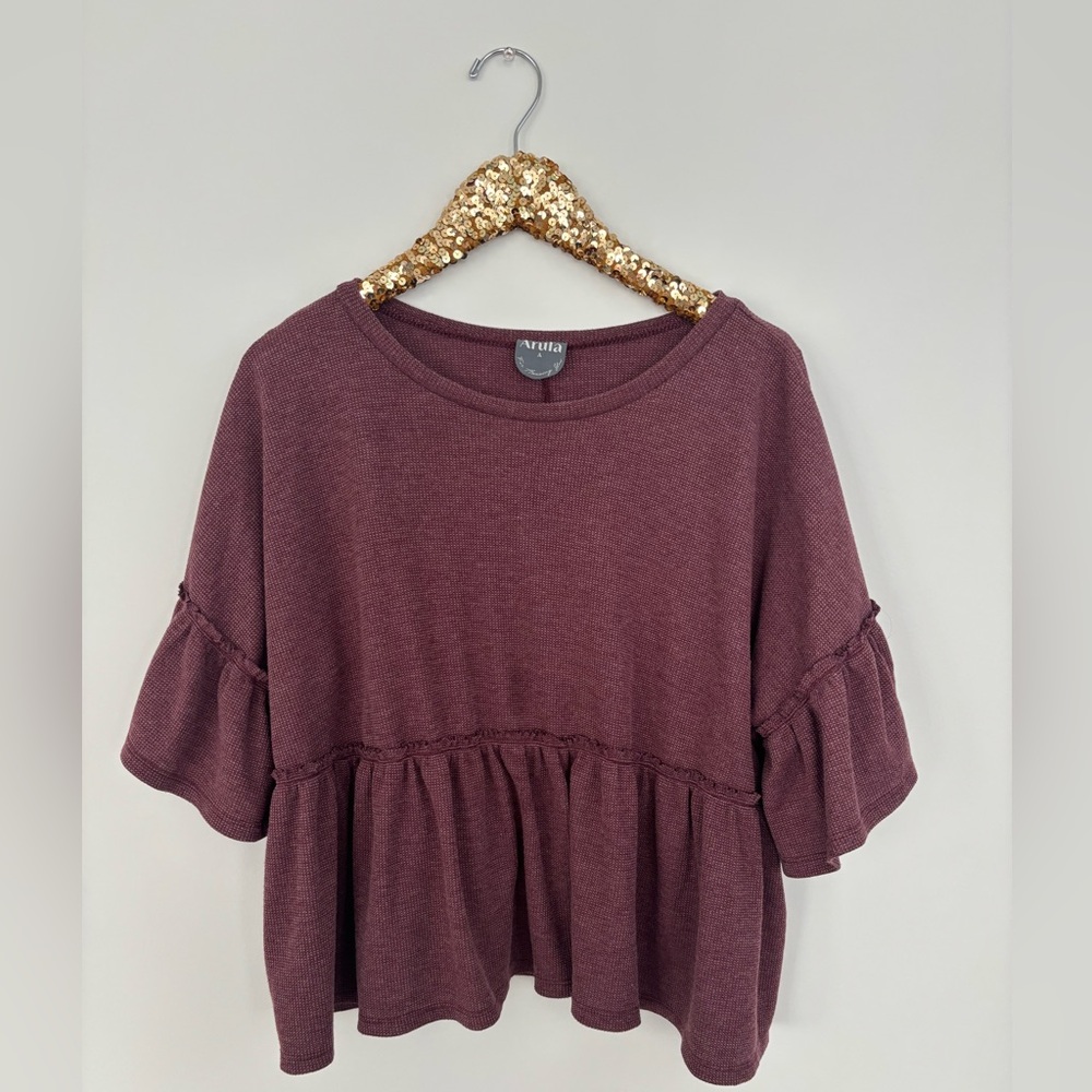 Arula • Altar’d state • Size A • maroon waffle top